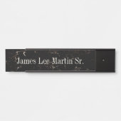 Zwart bruin hangende wandnaam Bord Deurteken Deurbordje (Voorkant)