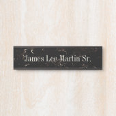 Zwart bruin hangende wandnaam Bord Deurteken Deurbordje (Voorkant)