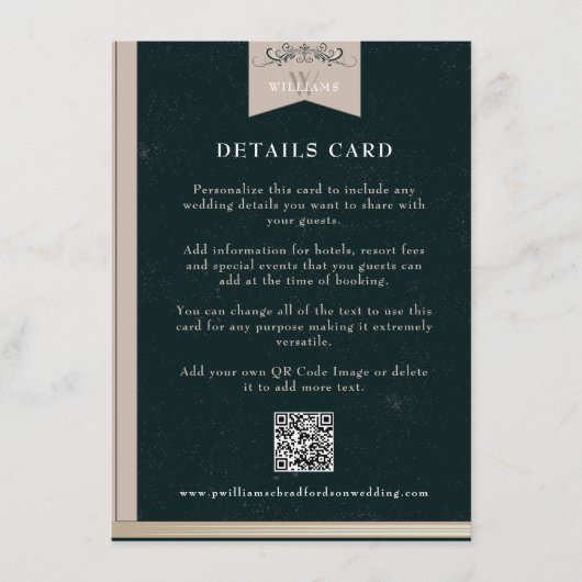 zwart bruin hoofdstuk pagina bruiloft Kaart invoe (Voorkant)