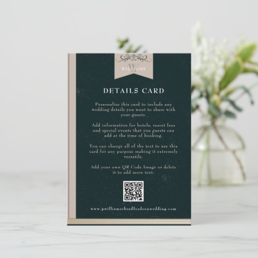  zwart bruin hoofdstuk pagina bruiloft Kaart invoe (Staand voorkant)