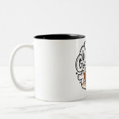 Zwart bruin illustratie koffie mok (Links)