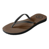 Zwart Bruin Kleur Initialen costum Teenslippers (Schuin)