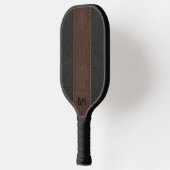 Zwart-bruin kunstlederstrepen pickleball paddle (Links)