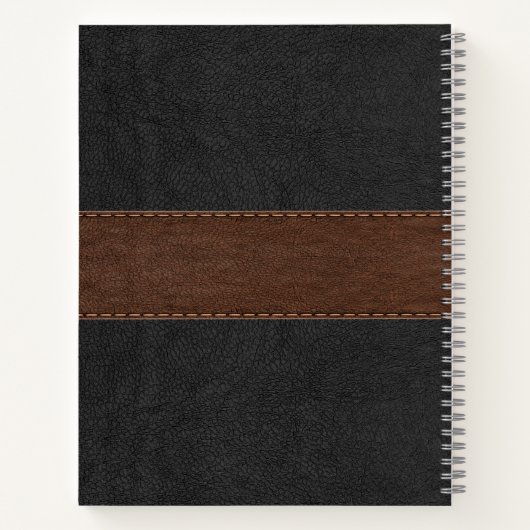 zwart & bruin kunstleer notitieboek (Achterkant)