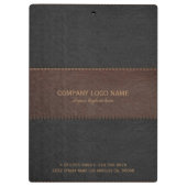 Zwart & bruin lederen steken effect klembord (Achterkant)