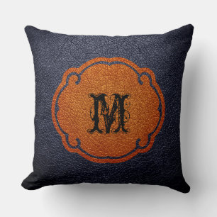 Zwart Bruin Leer Kussen