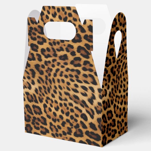 Zwart Bruin Leopard Favor Box Bedankdoosjes (Geopend)