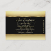 Zwart bruin Ombre Monogram Donkergoudkleurig Lijst Visitekaartje (Achterkant)