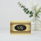 Zwart bruin Ombre Monogram Donkergoudkleurig Lijst Visitekaartje (Staand voorkant)