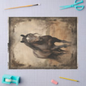Zwart Bruin Paard Decoupage Tissue Papier (Craft)