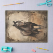 Zwart Bruin Paard Decoupage Tissue Papier (Craft)