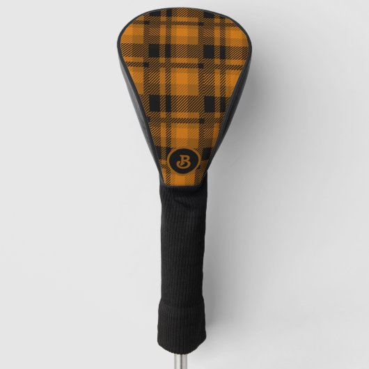 Zwart-bruin patroon golfheadcover (Voorkant)