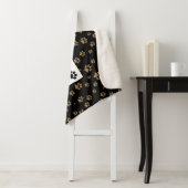 Zwart & Bruin Paws Gepersonaliseerde Hond Kat Pet Sherpa Deken (In situ)