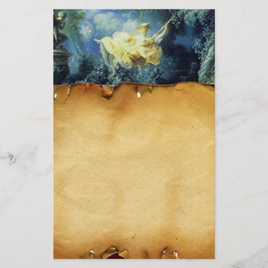 ZWART, bruin perkament, groen blauw geel Briefpapier (Voorkant)