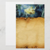 ZWART, bruin perkament, groen blauw geel Briefpapier (Voorkant / Achterkant)