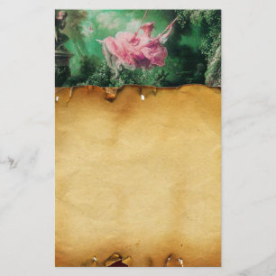 ZWART, bruin perkament, groene roze fuchsia Briefpapier