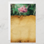 ZWART, bruin perkament, groene roze fuchsia Briefpapier (Voorkant / Achterkant)