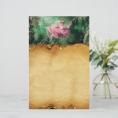 ZWART, bruin perkament, groene roze fuchsia Briefpapier (Staand voorkant)