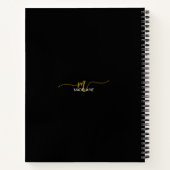 Zwart Bruin Persoonlijk Monogram Notitieboek (Achterkant)