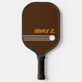 Zwart bruin pickleBall-peddel met afspeelnaam Pickleball Paddle