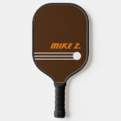 Zwart bruin pickleBall-peddel met afspeelnaam Pickleball Paddle (Achterkant)