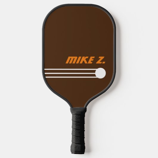 Zwart bruin pickleBall-peddel met afspeelnaam Pickleball Paddle (Achterkant)