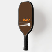 Zwart bruin pickleBall-peddel met afspeelnaam Pickleball Paddle (Links)