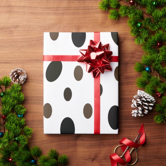 Zwart Bruin Polka Dot Cadeaupapier (Feestdagen Geschenken)