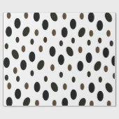 Zwart Bruin Polka Dot Cadeaupapier (Vlak)