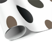Zwart Bruin Polka Dot Cadeaupapier (Rol Hoek)