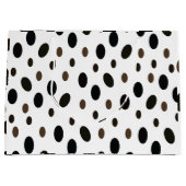 Zwart Bruin Polka Dot Groot Cadeauzakje (Voorkant)