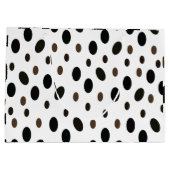 Zwart Bruin Polka Dot Groot Cadeauzakje (Achterkant)