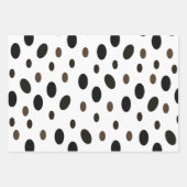 Zwart Bruin Polka Dot Inpakpapier Vel (Voorkant 3)