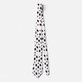 Zwart Bruin Polka Dot Stropdas (Voorkant)