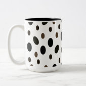Zwart Bruin Polka Dot Tweekleurige Koffiemok (Links)