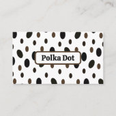 Zwart Bruin Polka Dot Visitekaartje (Voorkant)