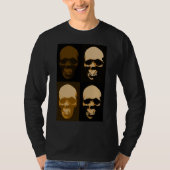 Zwart Bruin Pop Art Retro Stijlvolle schedel T-shirt (Voorkant)
