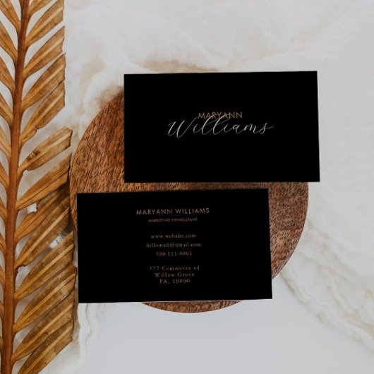 Zwart Bruin Retro Marketing Consultant Visitekaartje