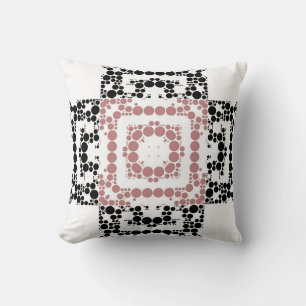 Zwart, Bruin Retro Polka Dots Patroon Art Design Kussen