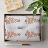 Zwart Bruin Roze Kerstbomen Witte Kerst Tissuepapier (Geschenk)