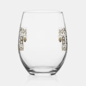 Zwart & bruin  strand wijnglas zonder voet (Rechts)