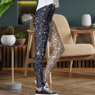 Zwart bruin tan glinsterende textuur naadloos patr leggings