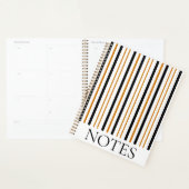 Zwart & Bruin Verticale Streep Moderne Minimalist Planner (Display)