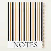 Zwart & Bruin Verticale Streep Moderne Minimalist Planner (Achterkant)
