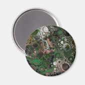 Zwart, bruin, wit en groen vochtig art magneet (Voorkant / Achterkant)