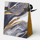 Zwart Bruin Wit Goud Marmer Small Business Bedankdoosjes (Achterkant)