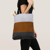 Zwart, bruin, wit kunstleder - Canvas tas (Dichtbij)