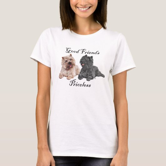 Zwart & Bruine Cairn Terriërs T-shirt (Voorkant)