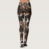 Zwart Bruine Crème Koeienprint Leggings (Achterkant)