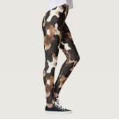 Zwart Bruine Crème Koeienprint Leggings (Rechts)